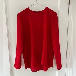 Red chiffon blouse